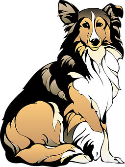 動感牧羊犬插圖 壁紙