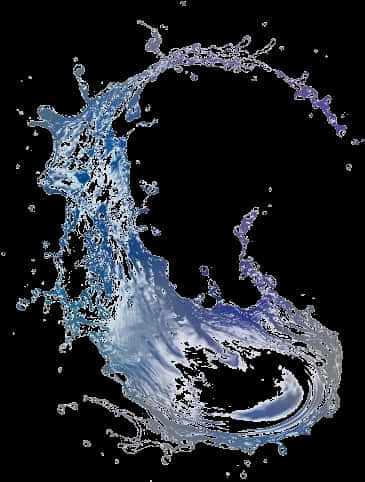 動感藍色水花飛濺 壁紙