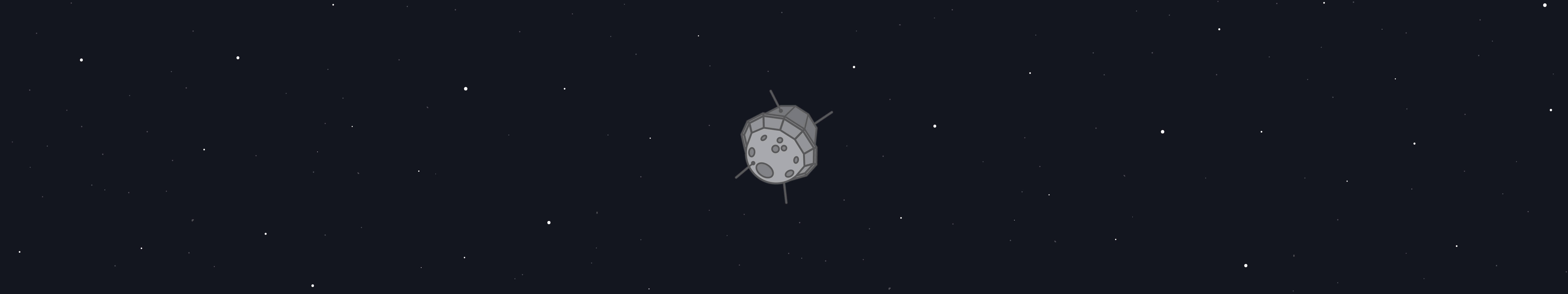 一個簡單的衛星漂浮在黑暗星空的太空之中。
