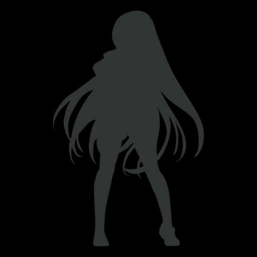 動漫剪影少女站立 壁紙