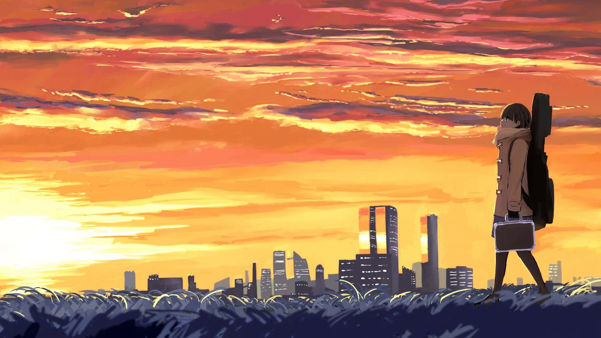 動漫城市背景 壁紙