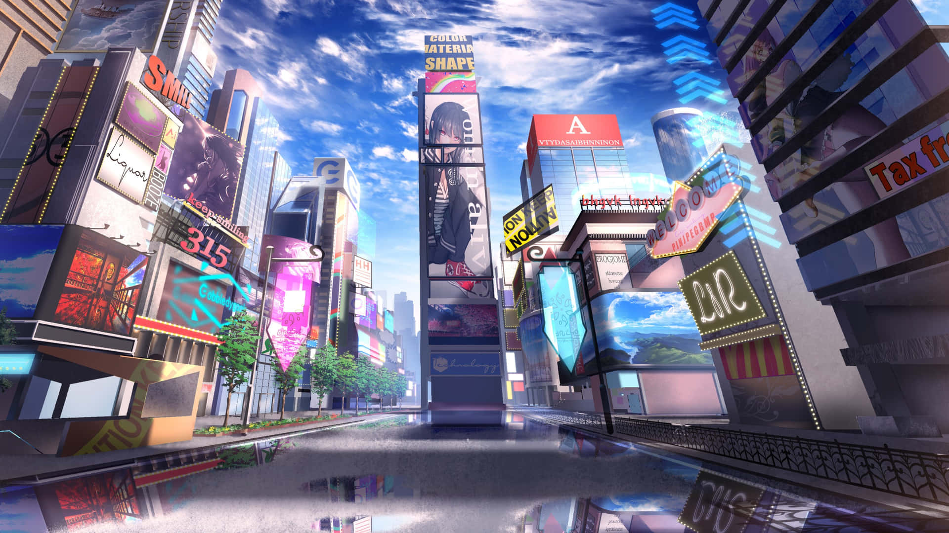 動漫城市背景