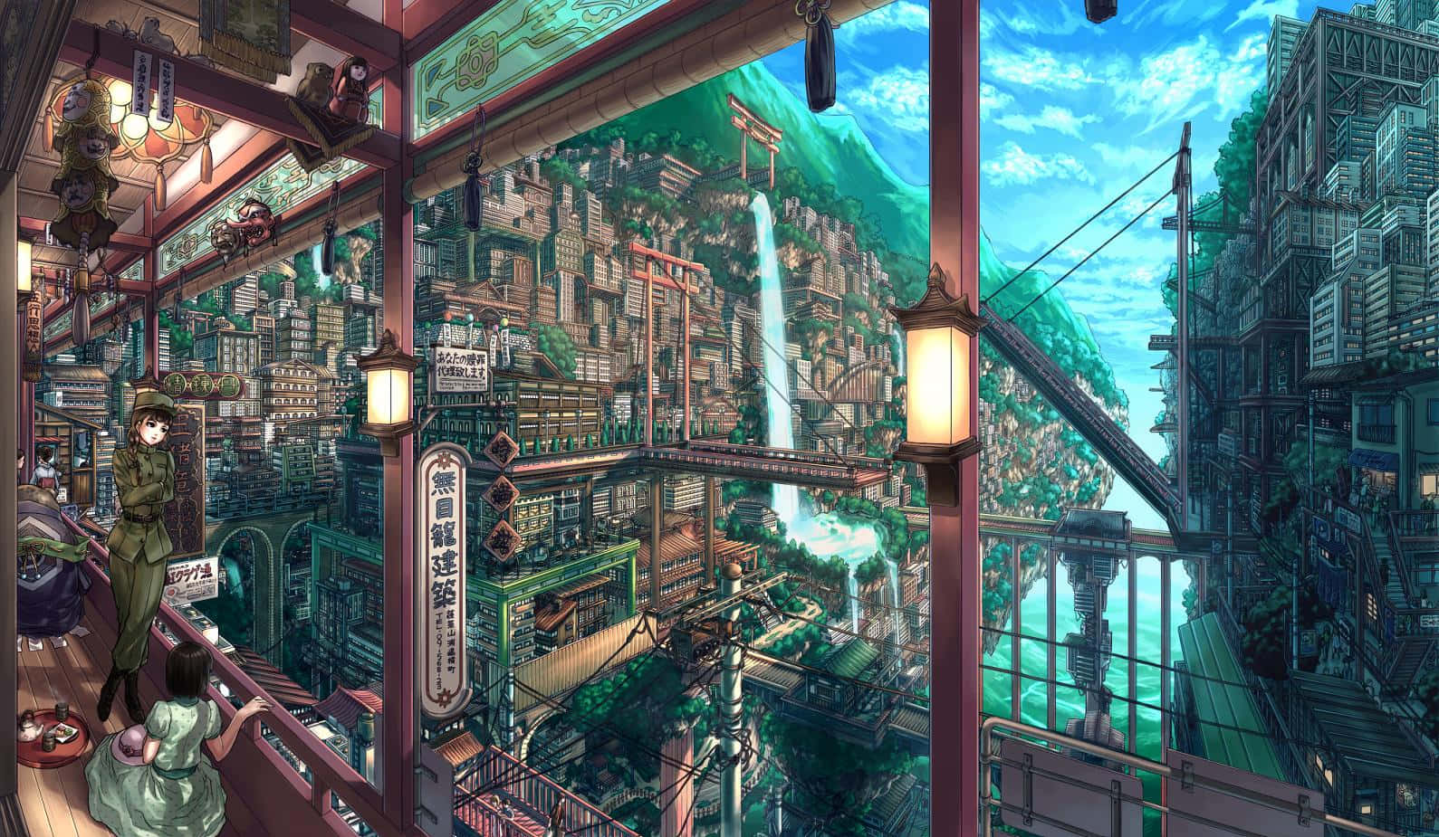 動漫城市背景