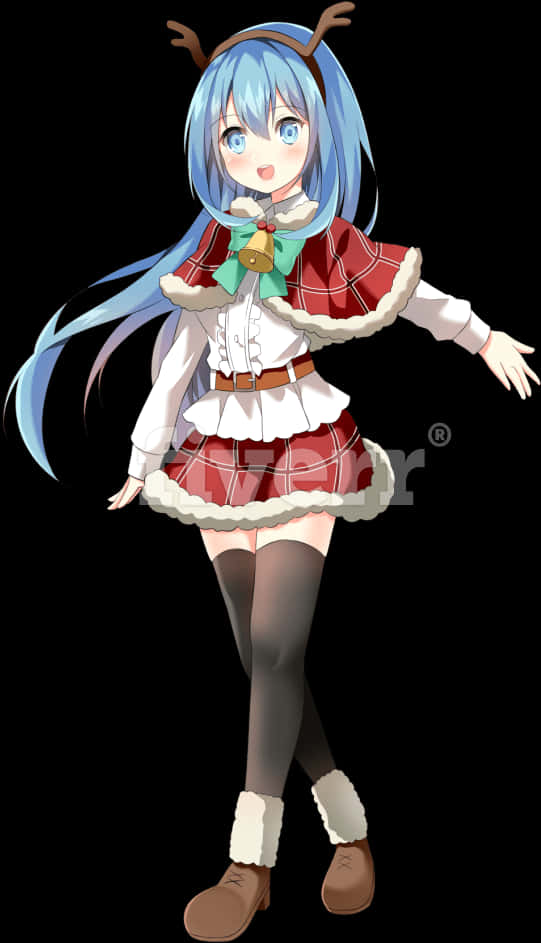 動漫少女馴鹿裝 壁紙