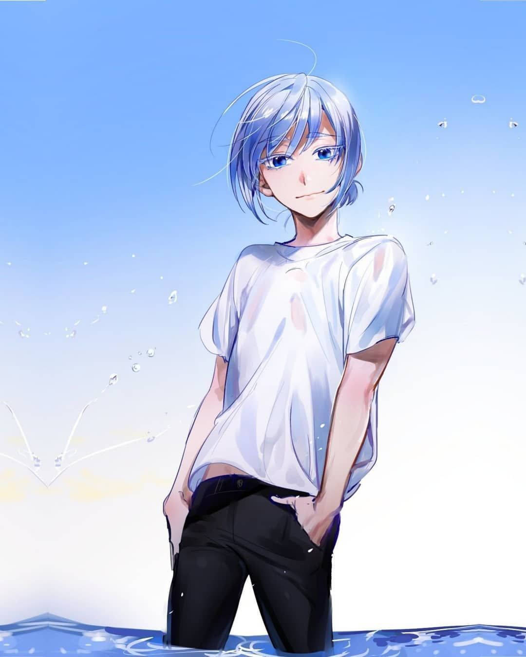 動漫藍色男孩