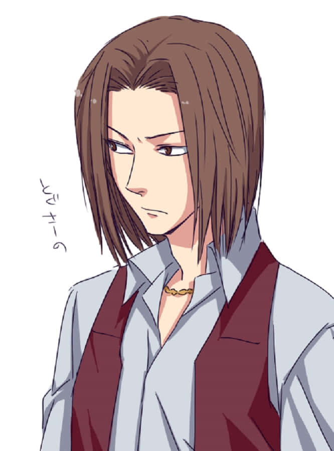 Saburo Togusa 桌布 壁紙 — 動漫角色，棕色頭髮，表情嚴厲，穿著淺色襯衫和紅色背心，背景為純白色。