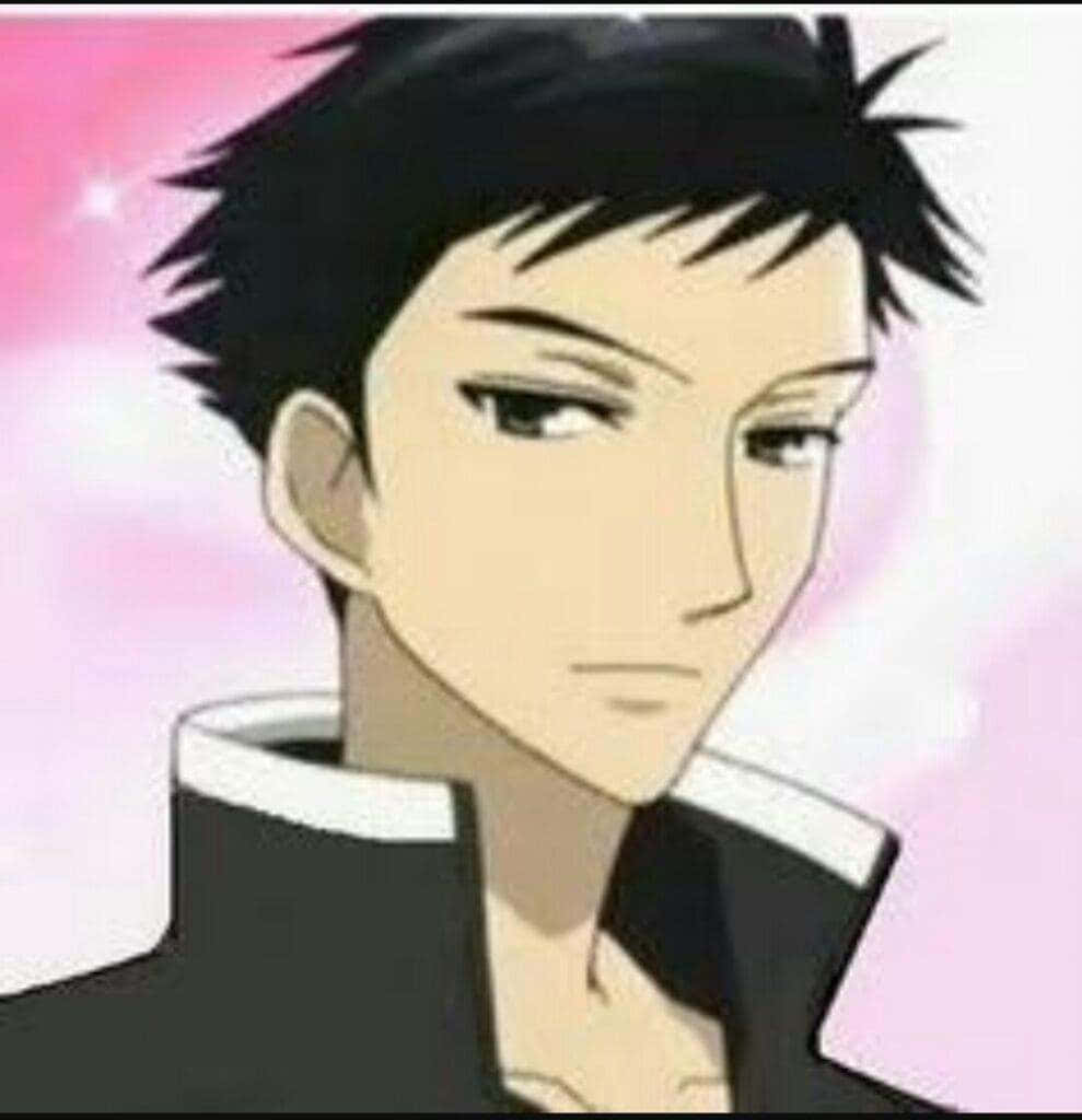 Takashi Morinozuka 桌布 壁紙 — 動漫角色，黑色刺蝟頭，表情嚴肅，背景為柔和粉紅色。