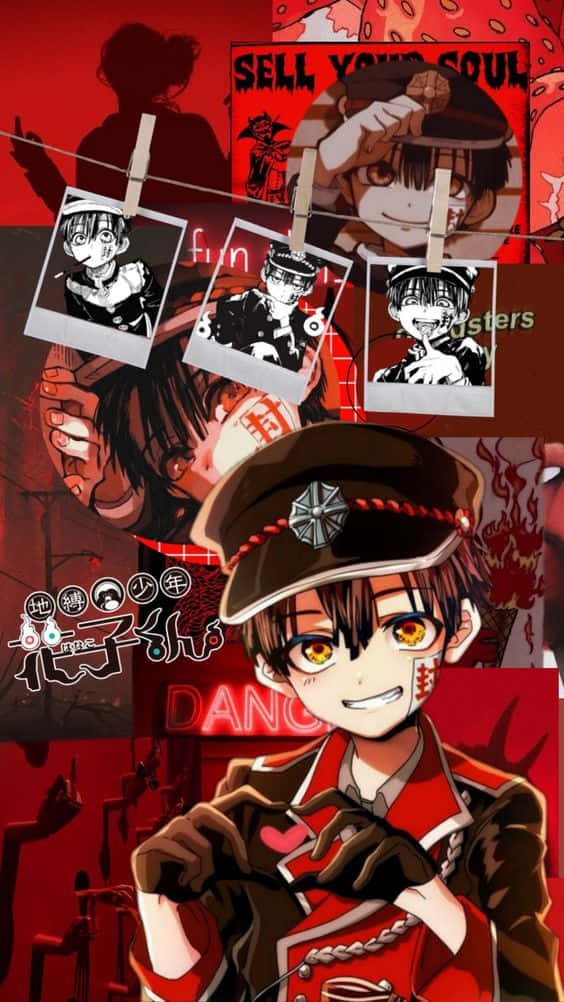 動漫角色紅衣拼貼 壁紙