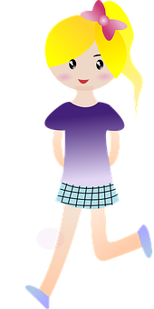 動畫女孩走路剪影 壁紙