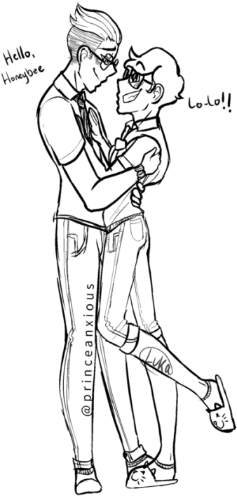動畫情侶問候素描 壁紙 — 純黑色背景，沒有可見的元素或細節。