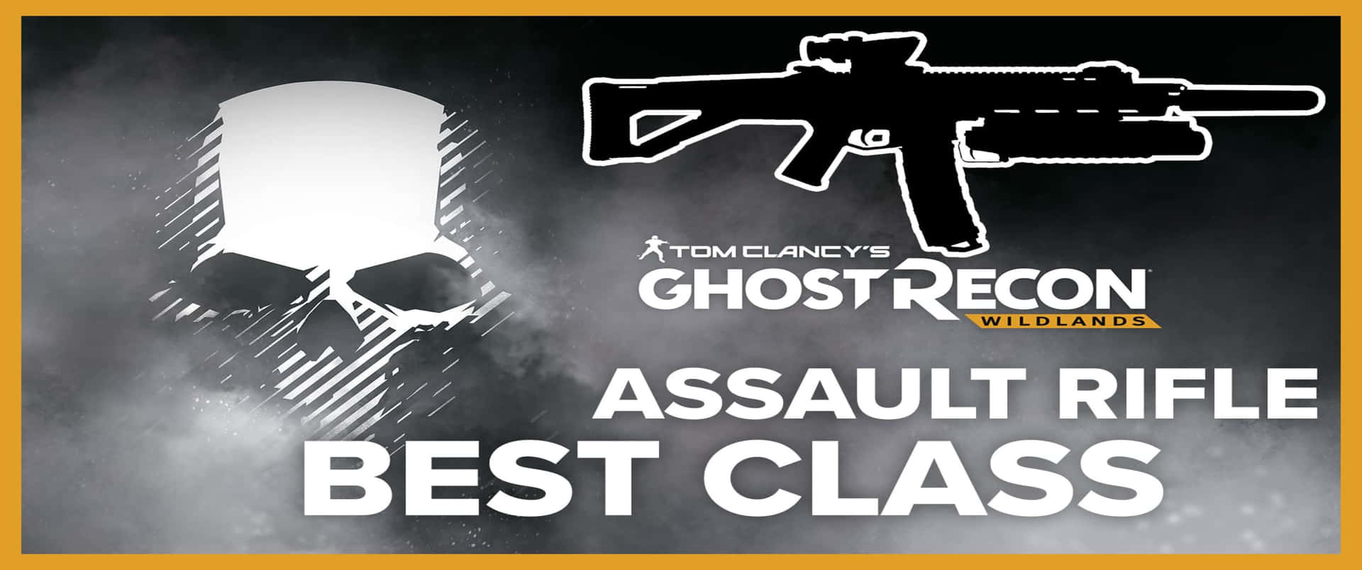 Ghost Recon Wildlands 遊戲標誌，帶有骷髏和突擊步槍圖形，宣告最佳職業
