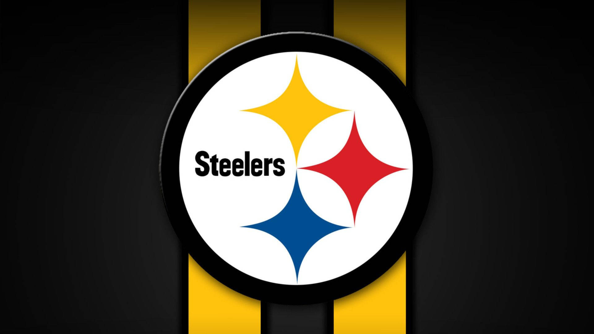 匹茲堡鋼人隊NFL美式足球隊標誌，黑色背景上有黃色條紋。