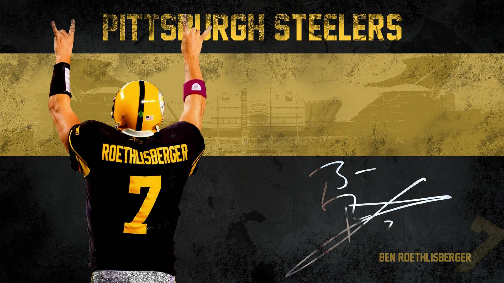 美式足球員Ben Roethlisberger身穿鋼人隊7號球衣慶祝勝利。