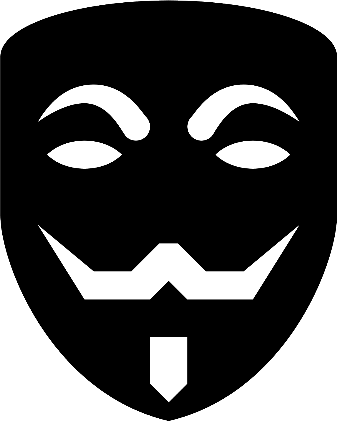 匿名者面具圖標 壁紙 — 純黑色背景，沒有可見的元素或細節。