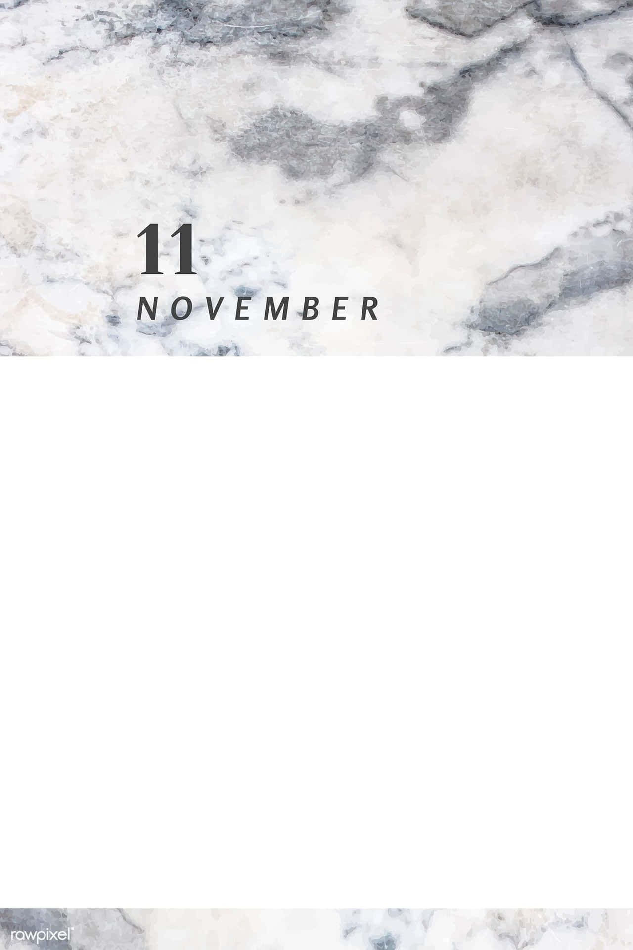 11月11日曆，大理石背景，簡單文字。