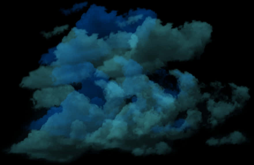 午夜藍色雲朵 壁紙