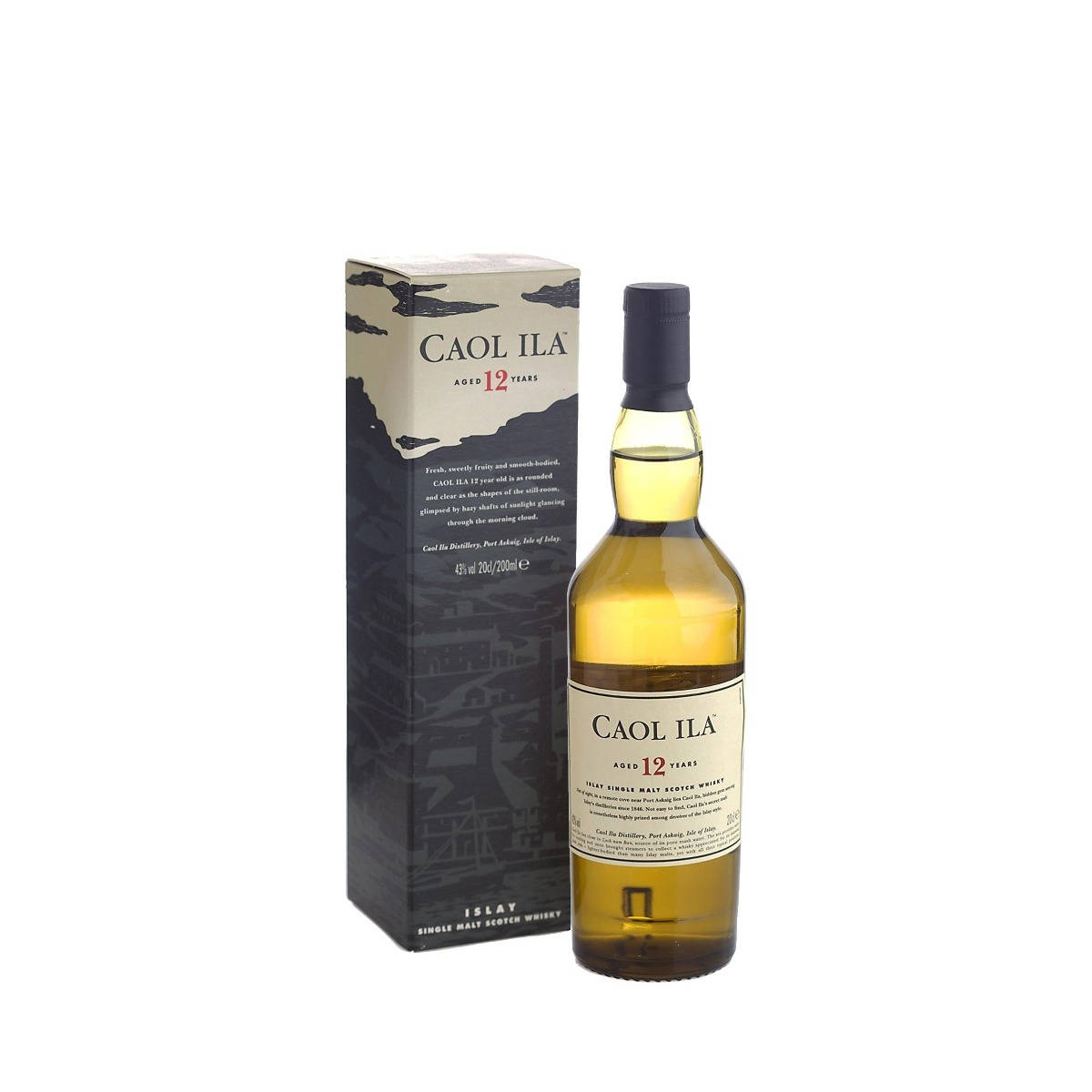 Caol Ila 12年單一麥芽蘇格蘭威士忌酒瓶和盒子