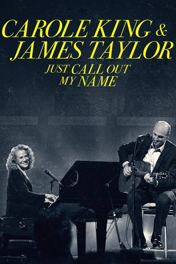 卡蘿·金與詹姆斯·泰勒《Just Call Out My Name》 壁紙 — Carole King 和 James Taylor 在戲劇性的舞台燈光下，用鋼琴和結他現場表演。