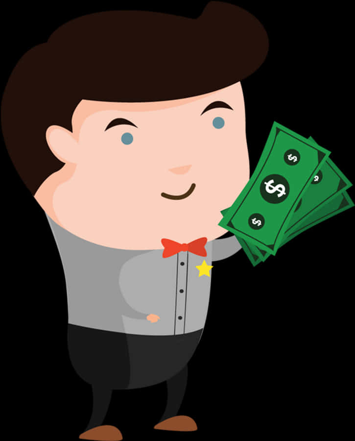 卡通人物手持金錢 壁紙