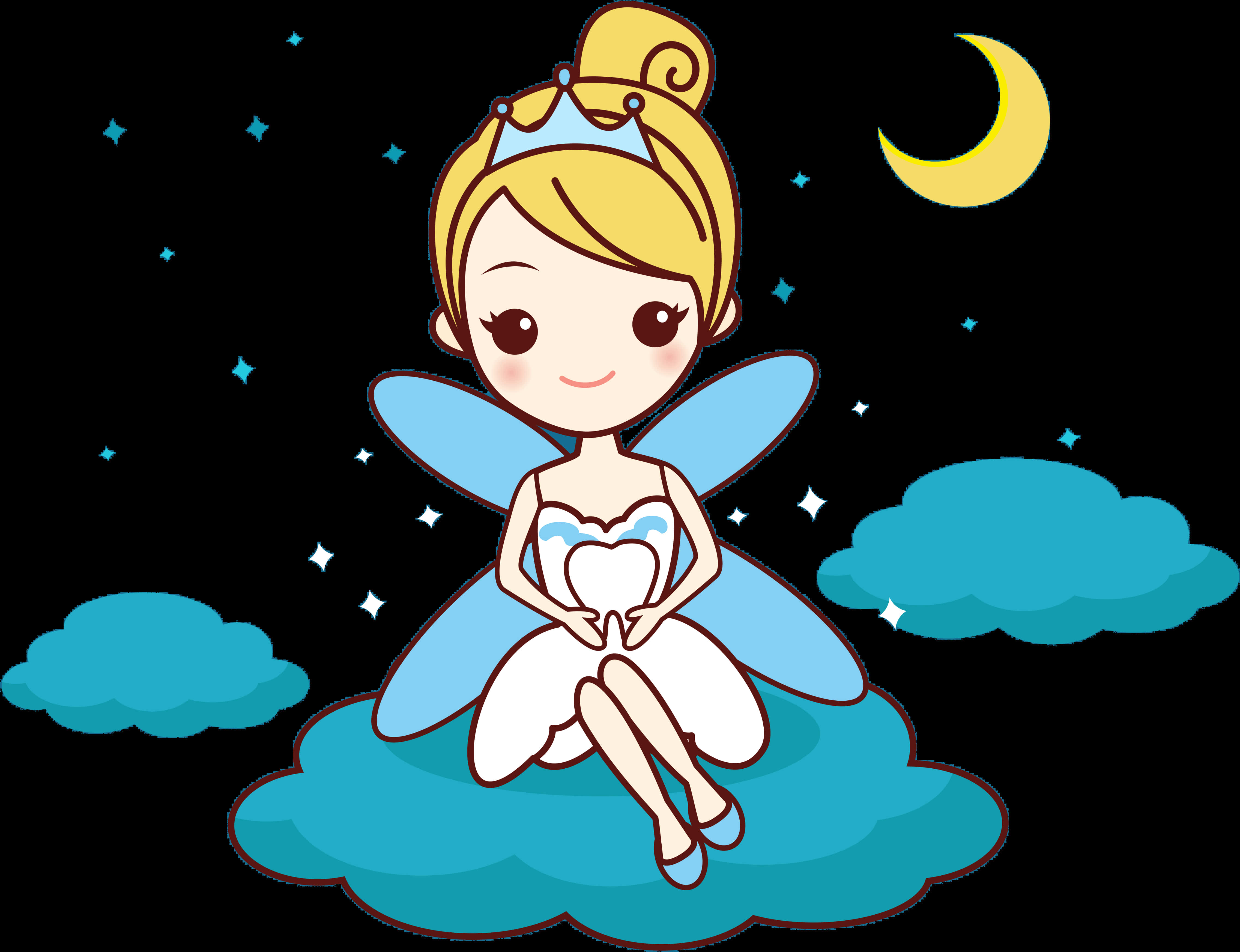 卡通仙子月光夜 壁紙