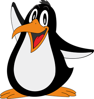 卡通企鵝興奮表情 壁紙