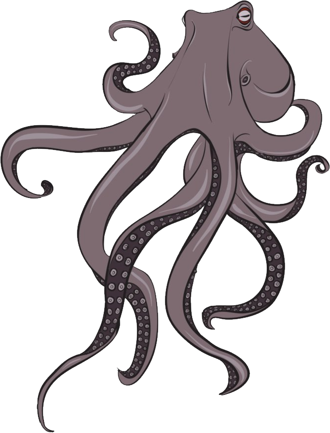卡通八爪魚插畫 壁紙