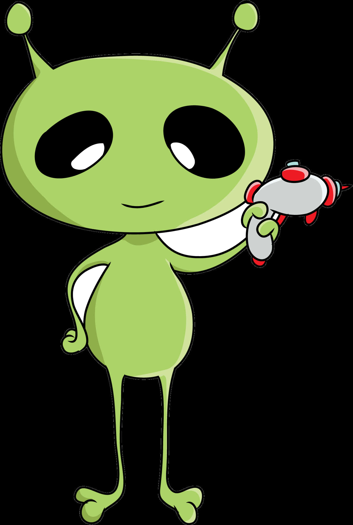 卡通外星人手持雷射槍 壁紙