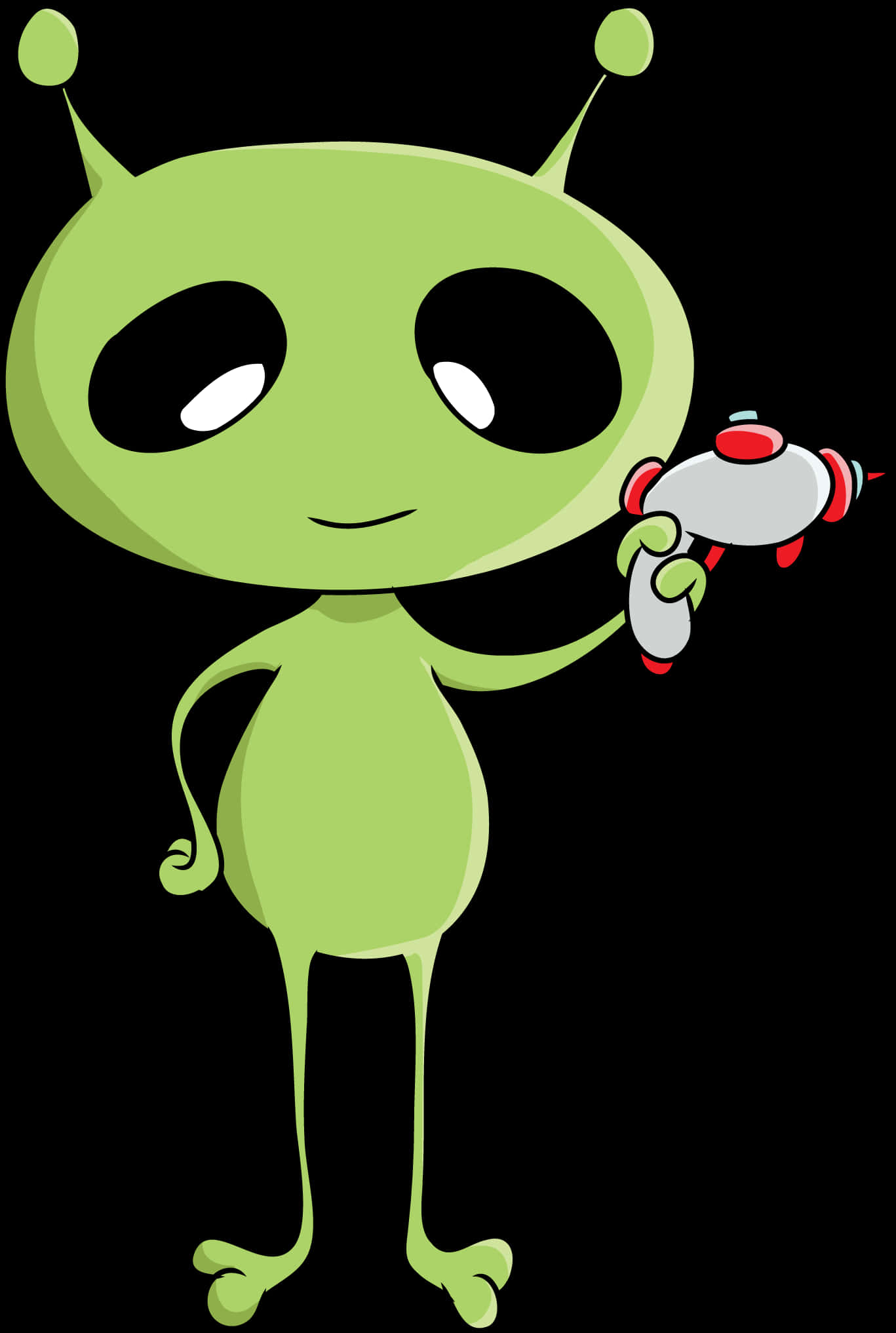 卡通外星人手持雷射槍 壁紙