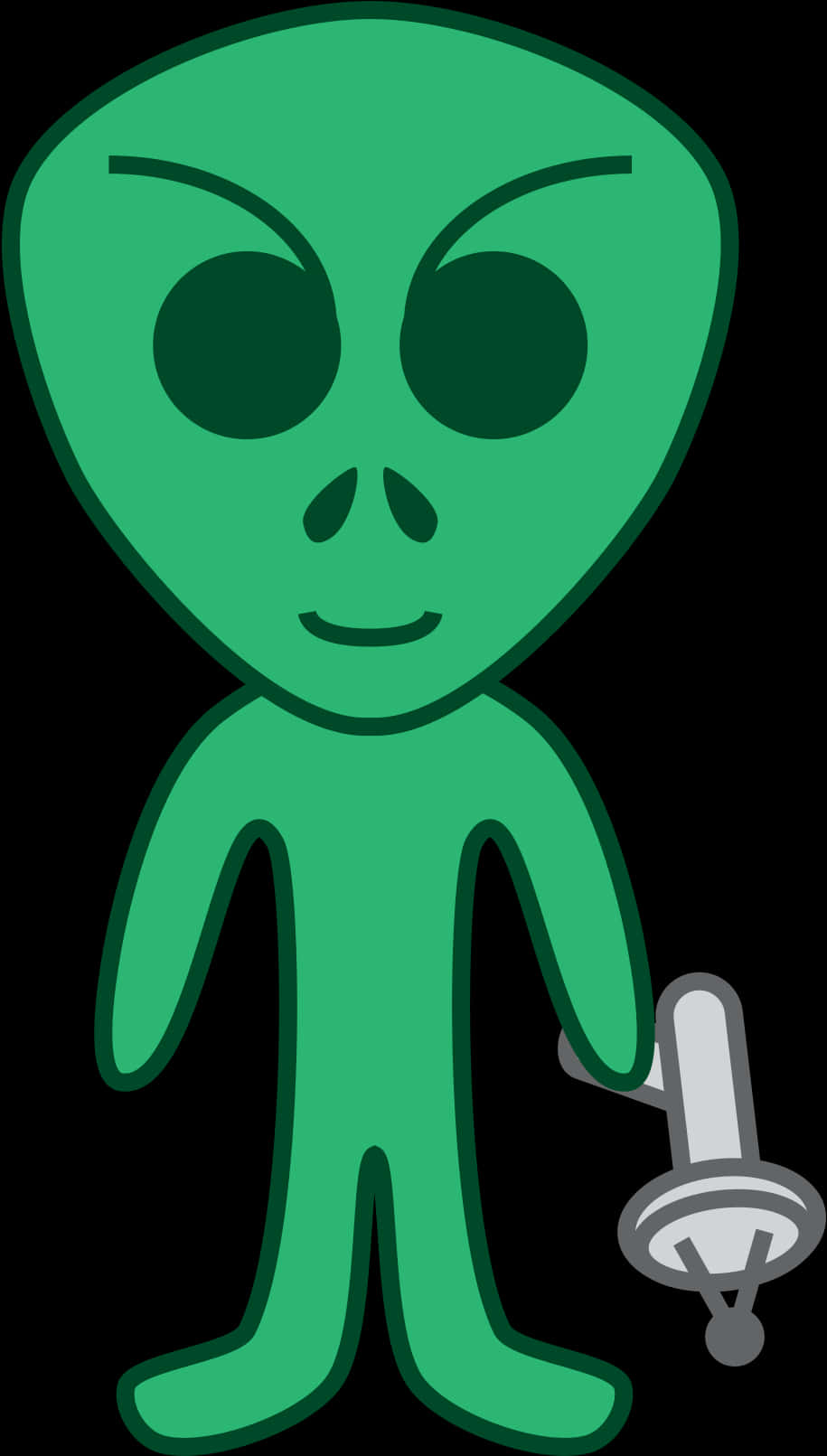 卡通外星人持劍 壁紙