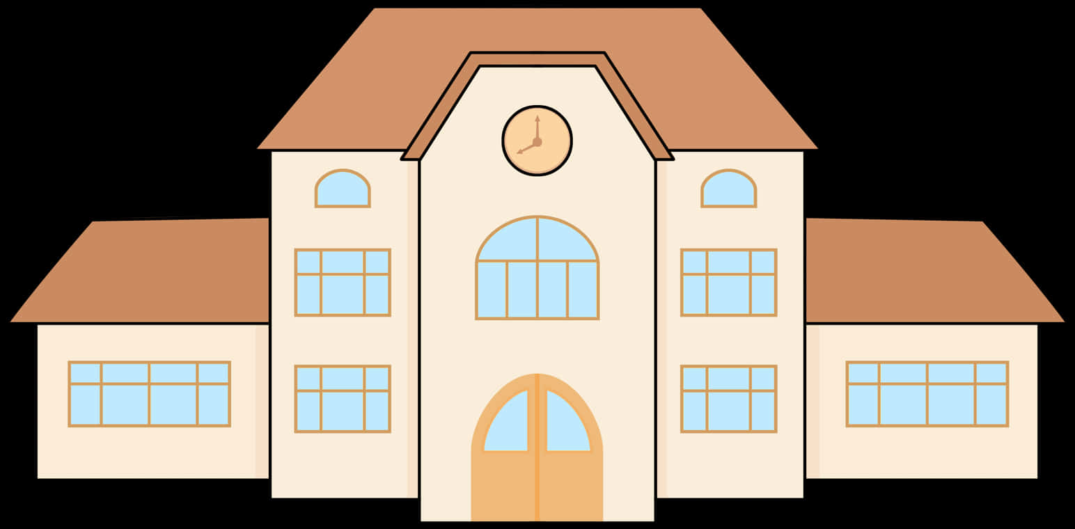 卡通學校建築 壁紙