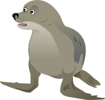 卡通海豹插圖 壁紙