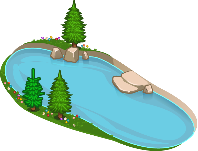 卡通湖景 壁紙