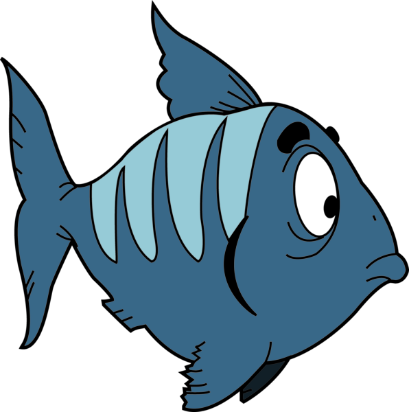 卡通藍色魚向量圖 壁紙