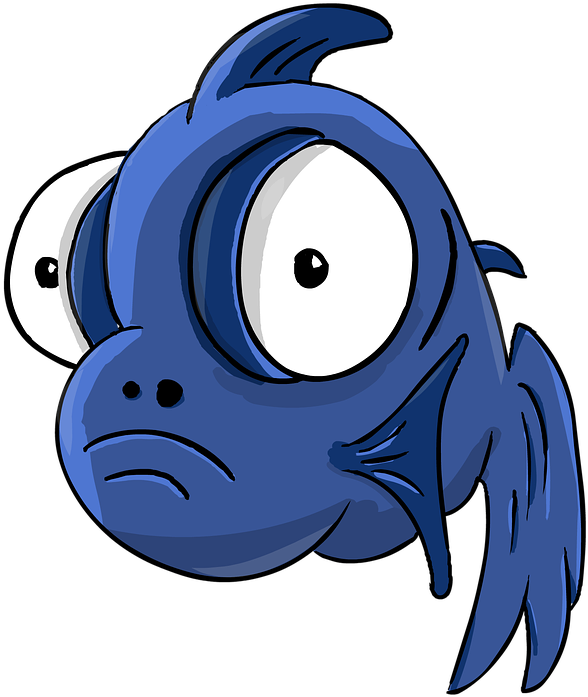 卡通藍色魚表情 壁紙