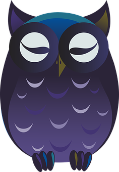 卡通貓頭鷹夜間圖案 壁紙