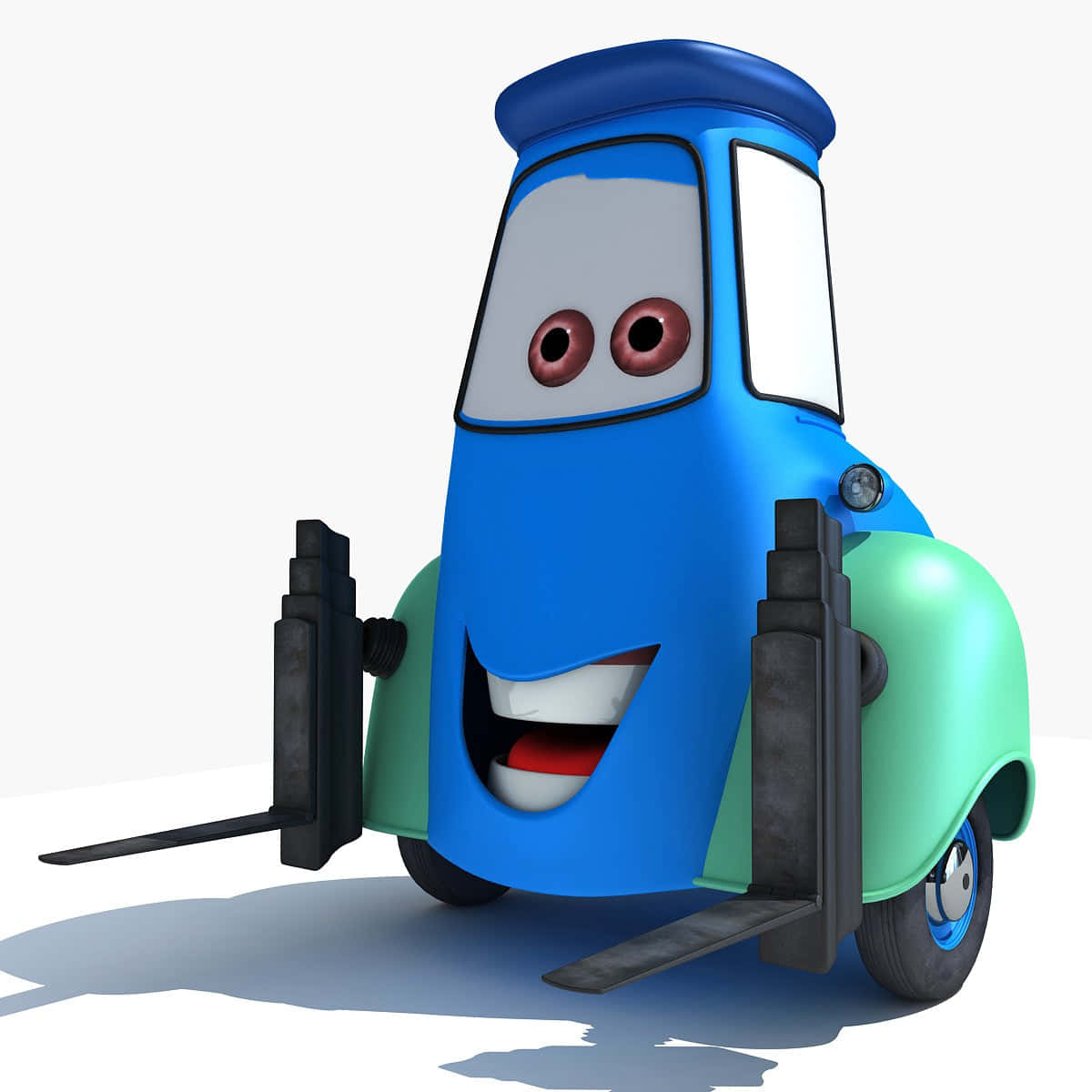 卡通車，有車輪和笑臉 壁紙