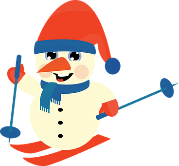 卡通雪人滑雪 — 雪人 壁紙