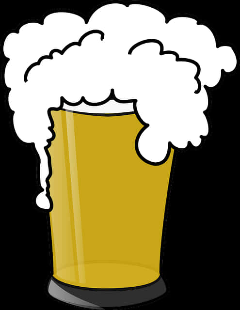卡通風格滿溢啤酒杯 壁紙