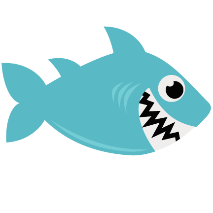 卡通鯊魚圖案 壁紙 — 一隻可愛嘅卡通鯊魚，露出寬闊嘅牙齒笑容同大大嘅圓眼睛，喺純白色背景上頑皮咁游水。
