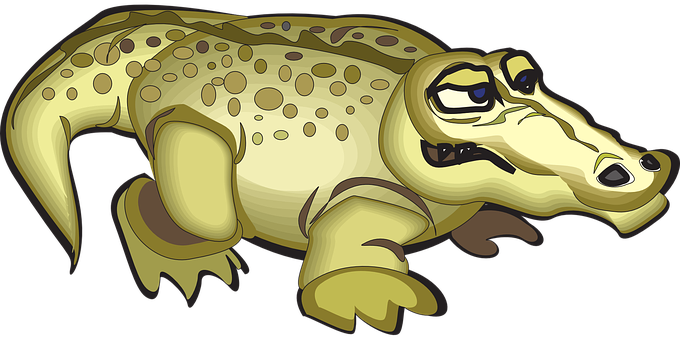 卡通鱷魚插畫 壁紙