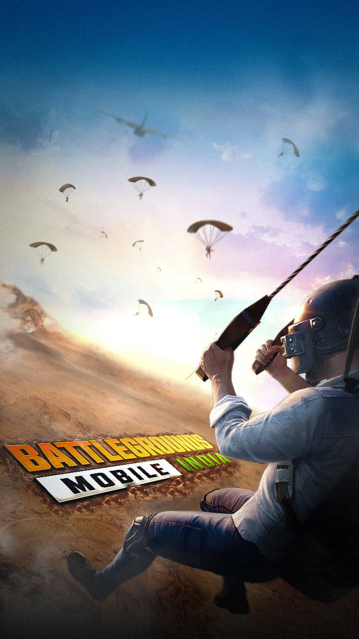 士兵在日落時跳傘進入沙漠戰場的流動遊戲場景。
