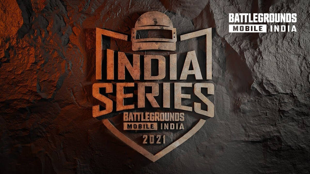 石牆上的Battlegrounds Mobile India Series 2021標誌