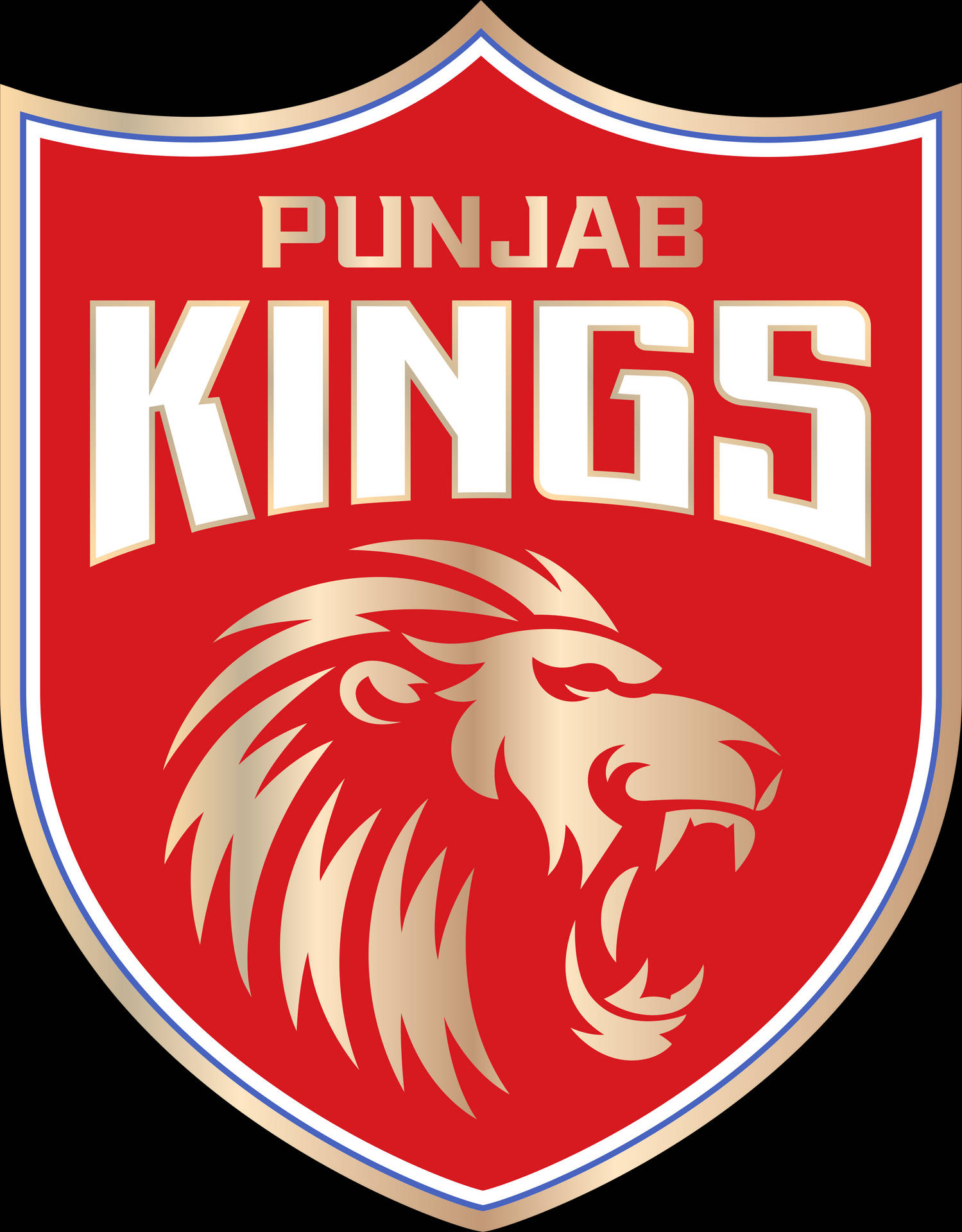 Punjab Kings 體育隊伍標誌，紅色盾牌上有咆哮的獅子。