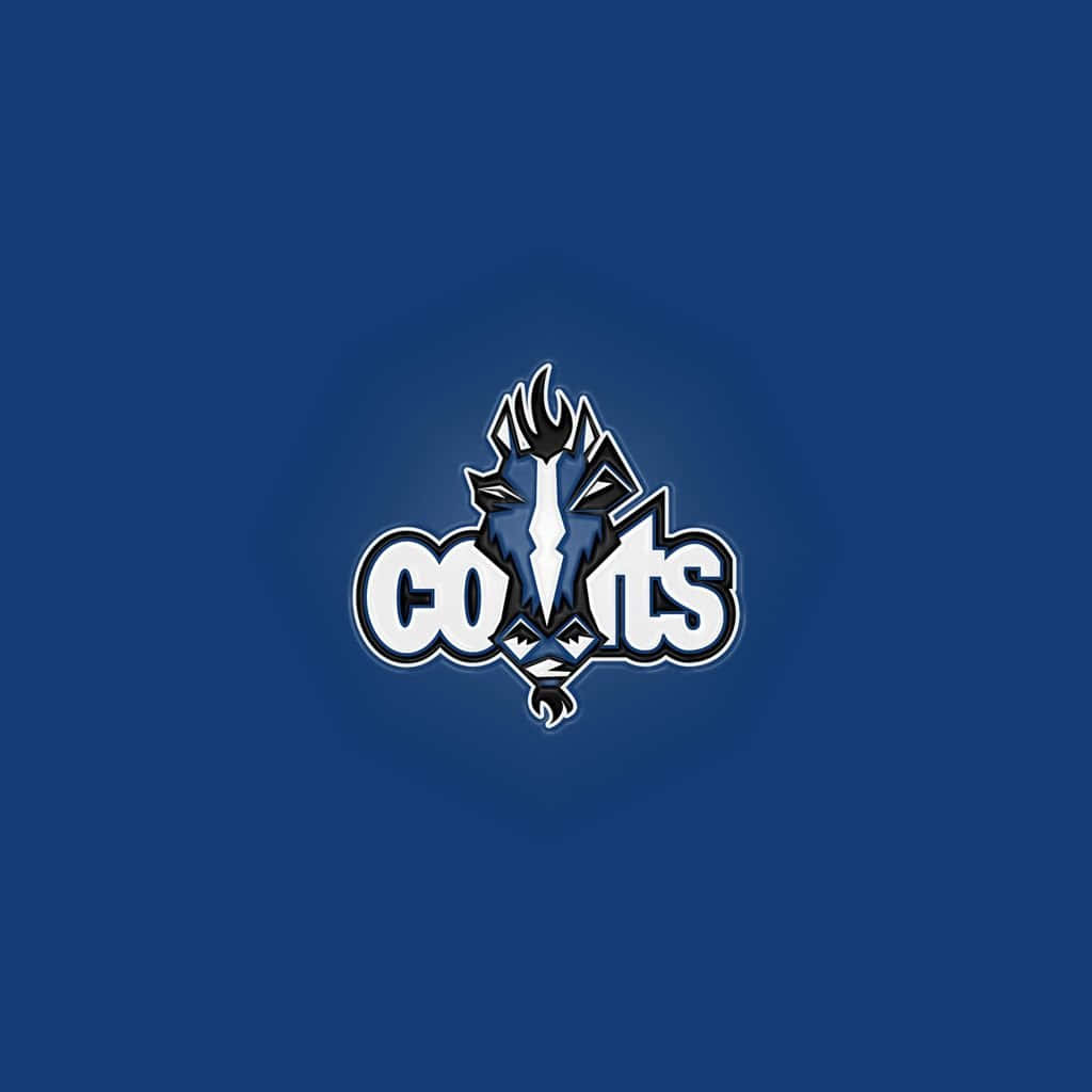 Colts球隊標誌，藍白配色，純藍背景
