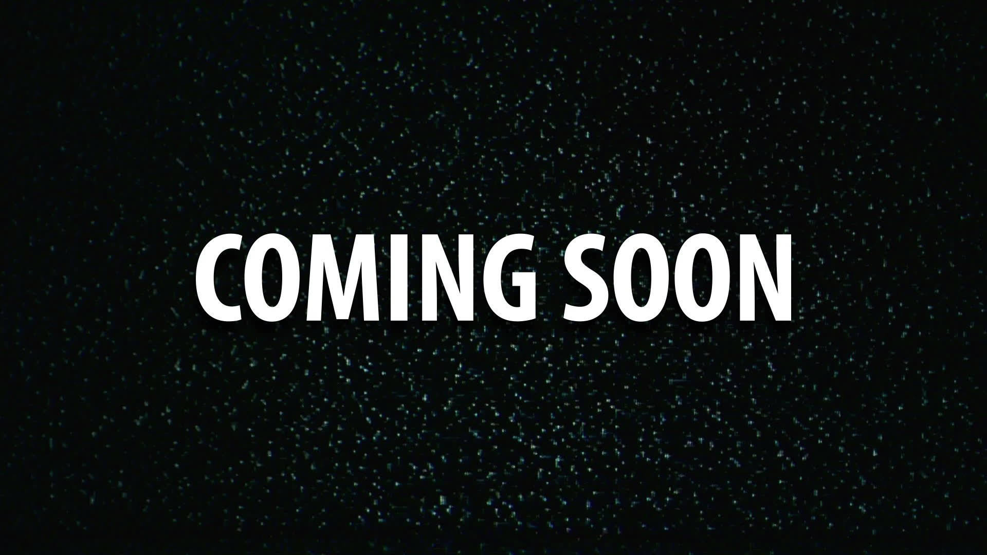 粗體白色文字寫著 COMING SOON，位於一個類似太空的深色斑點背景上。
