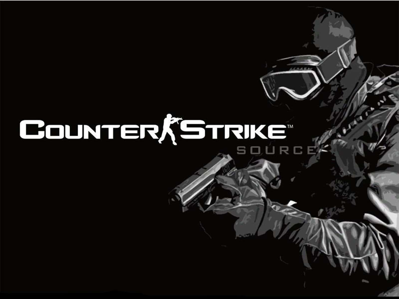 戰術士兵瞄準手槍，帶有Counter-Strike Source標誌