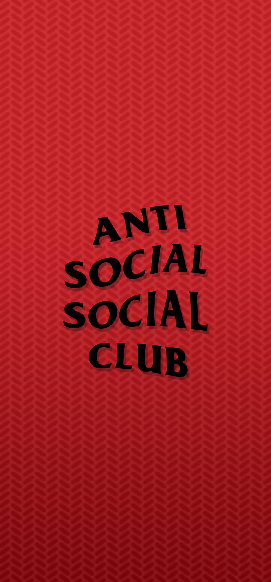 反社交俱樂部紅黑配色 壁紙 — 粗體黑色 'ANTI SOCIAL SOCIAL CLUB' 文字，帶有紋理的紅色背景和微妙的漸變。