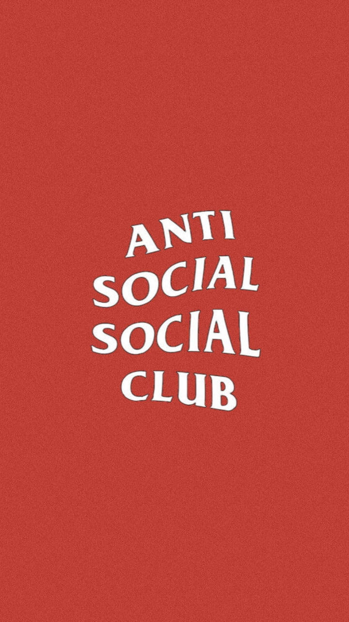 反社交社交俱樂部紅色 壁紙 — 粗體白色文字寫著「ANTI SOCIAL SOCIAL CLUB」，居中在帶有紋理的深紅色背景上。