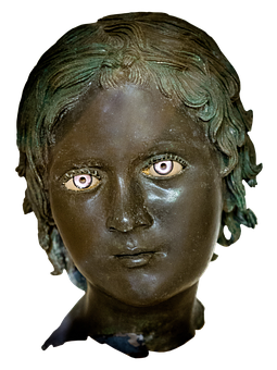 古代青銅半身像少女 壁紙