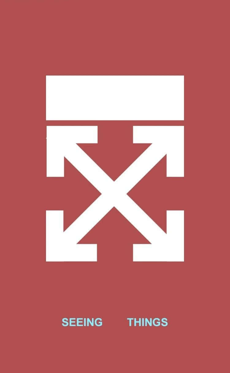 白色箭頭標誌在紅色背景上，文字seeing things